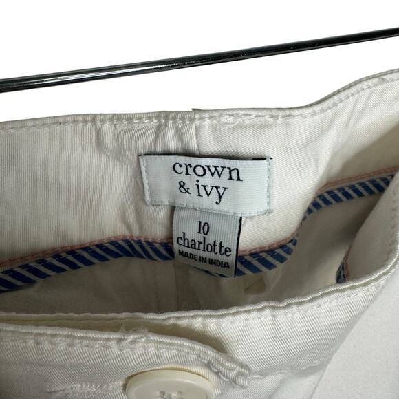 Crown & Ivy Charlotte Pants Tan Flat Front Size 10 - Picture 4 of 13